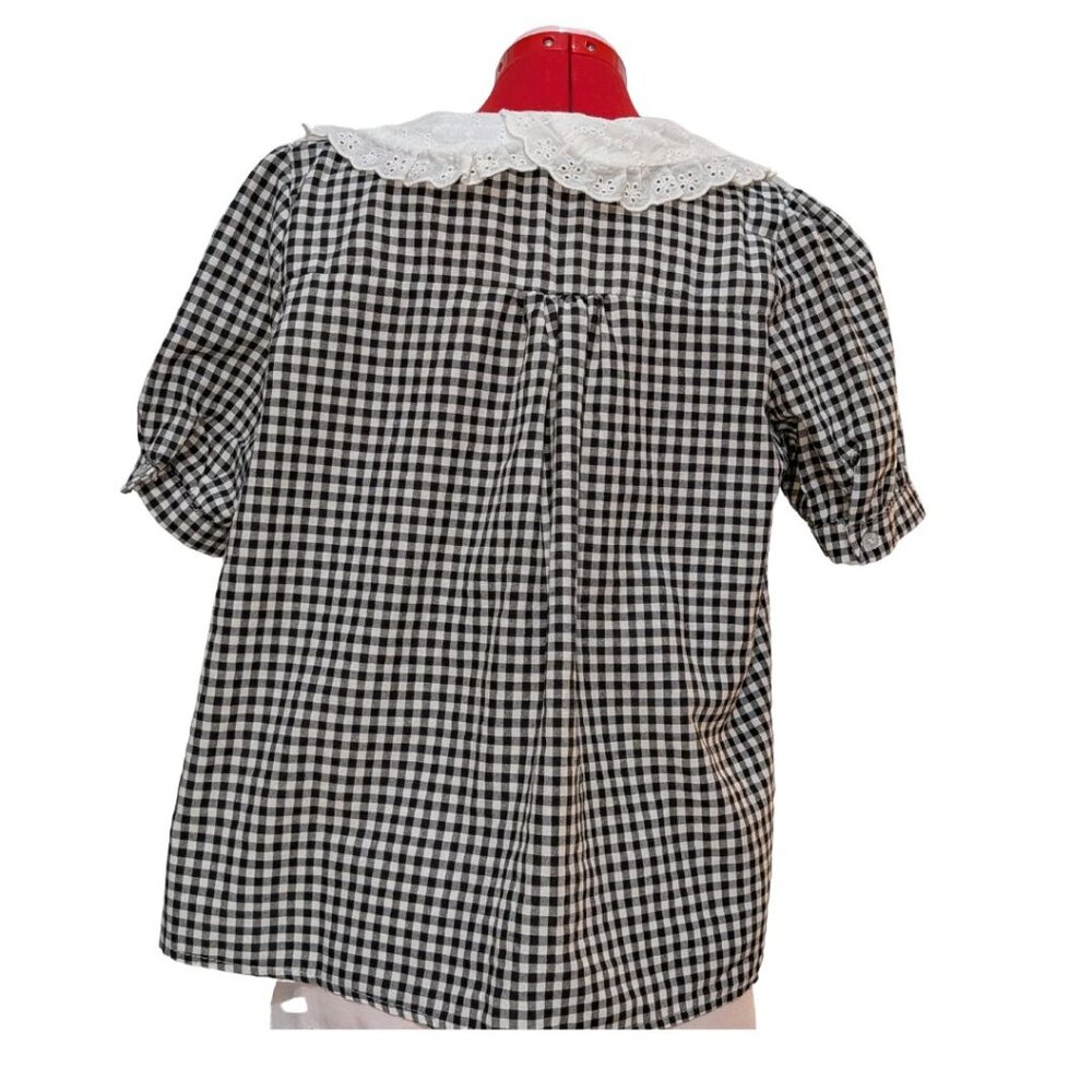 Black & White Checkered Blouse - Picture 2 of 5